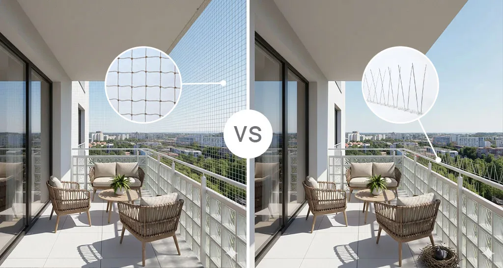 Plasă vs. țepi pentru balcon: ce soluție și când este potrivită?